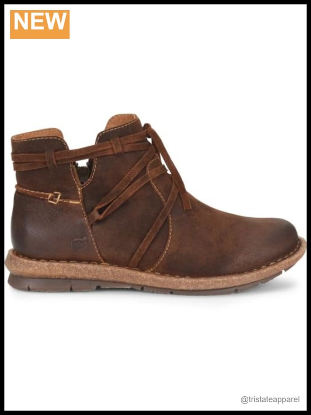 Women's Leather Ankle Booties with Tassels - Distressed Suede Boots